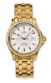 Omega Seamaster 120M Automatic 36.25 Yellow Gold / Diamond / White